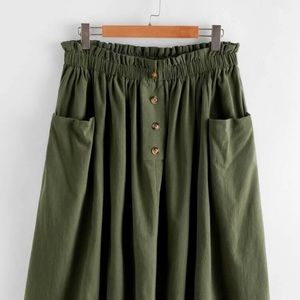 Frill waist skirt with pockets